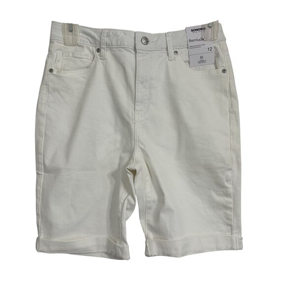 Sonoma Womens Bermuda Denim Shorts Size 12 Jorts Cotton Blend Vacation Beach - Picture 2 of 10
